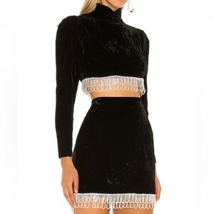 Camila Coelho Velvet & Crystal Top + Skirt Set